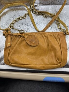 Fossil Mustard Leather Crossbody Bag